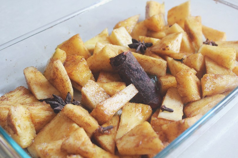 Spice-roasted Pineapple Nice Cream Process