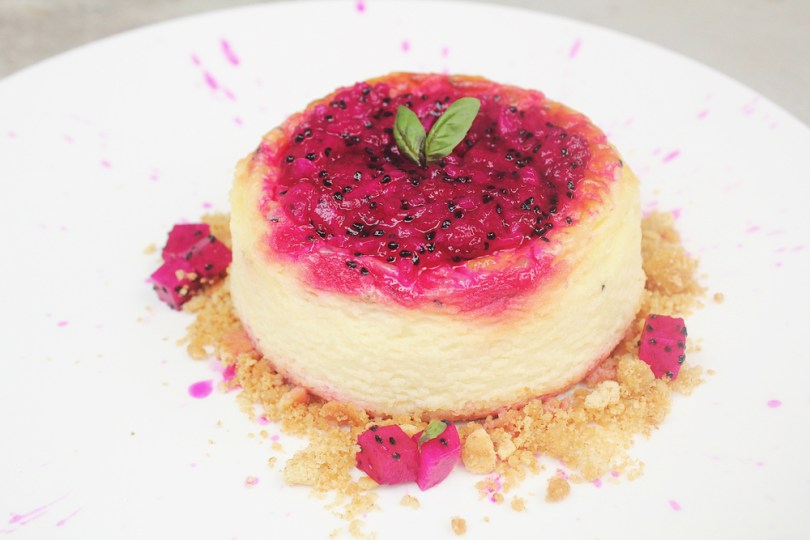 Mini Baked Dragon Fruit Cheesecake
