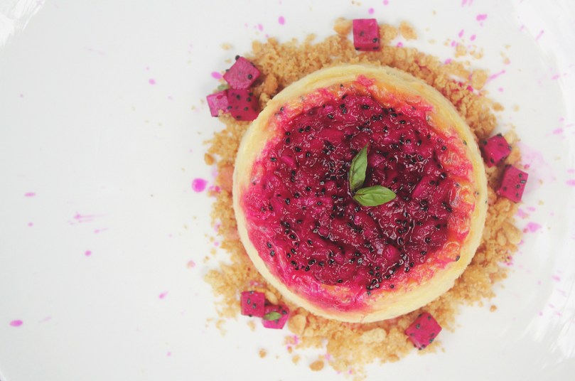 Mini Baked Dragon Fruit Cheesecake