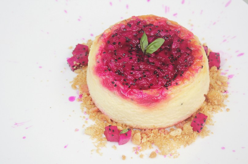 Mini Baked Dragon Fruit Cheesecake