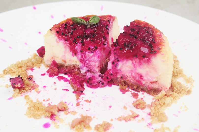 Mini Baked Dragon Fruit Cheesecake
