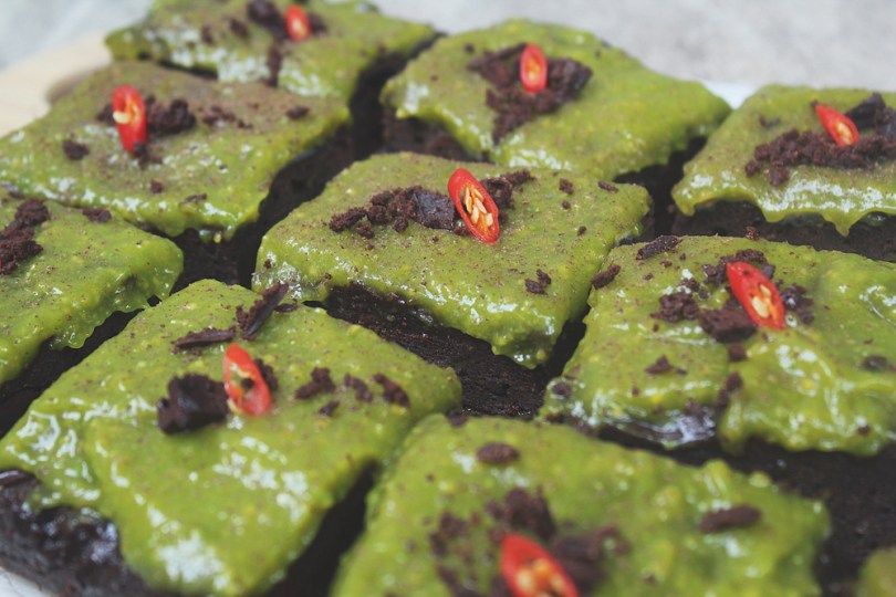 Fudgy Avocado-Chilli Brownies