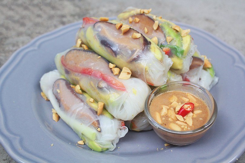 Avocado & Shiitake Rice Paper Rolls
