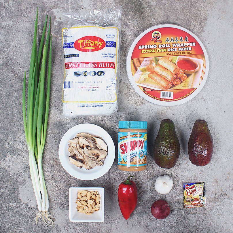 Avocado & Shiitake Rice Paper Rolls Ingredients