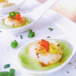 Seared Lemon Butter Scallops With Avocado Sauce