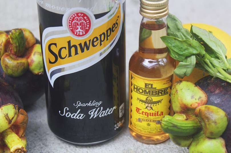 Mangosteen, Lemon, and Basil Cocktail Ingredients