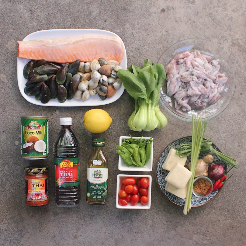 Seafood Thai Red Curry Ingredients