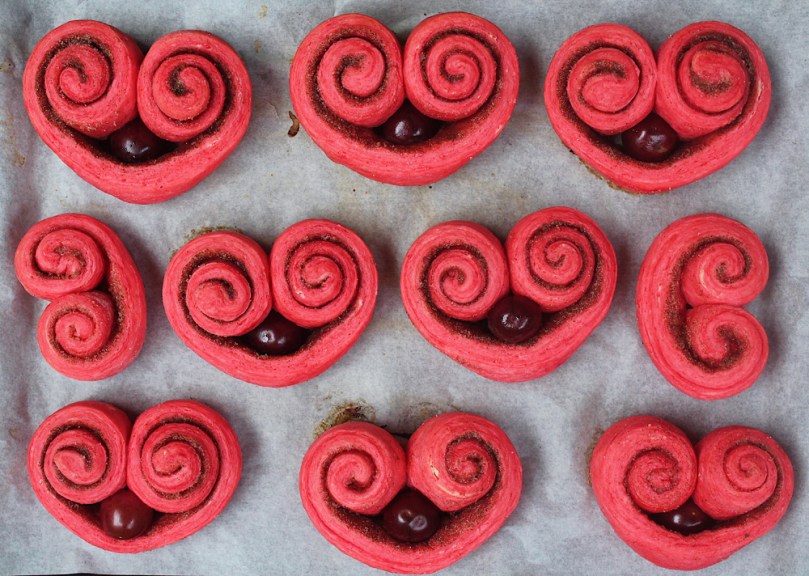 Red Velvet Cinnamon ‘Love’ Rolls with Vanilla Cream Cheese Frosting