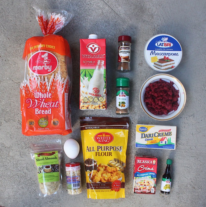 Raspberry, Almond, and White Chocolate Bread Pudding with Vanilla Cream Sauce Ingredients