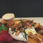 Baked Brie with Rosemary, Honeyed Pear, and Walnuts