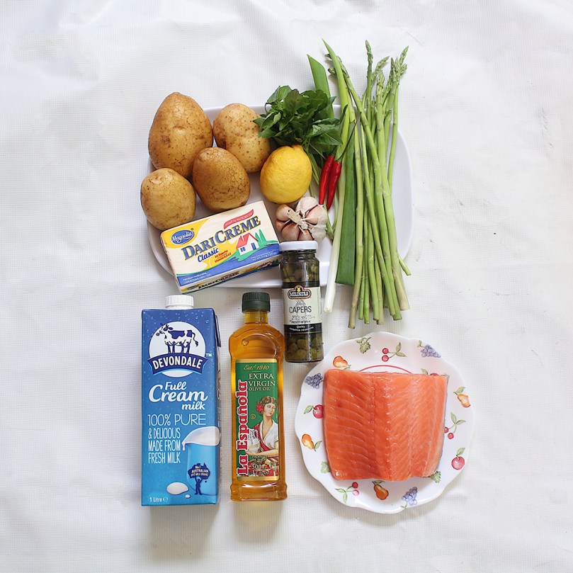 Herb & Caper-crusted Salmon Ingredients