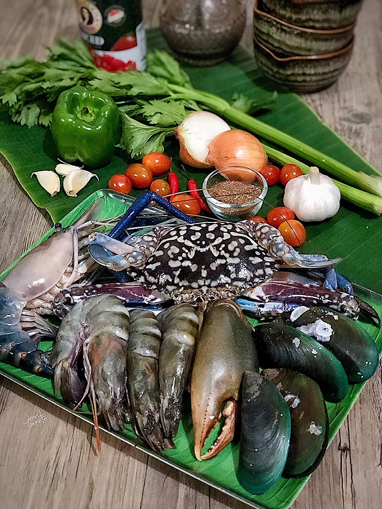 Deconstructed Spicy Seafood Jambalaya Ingredients