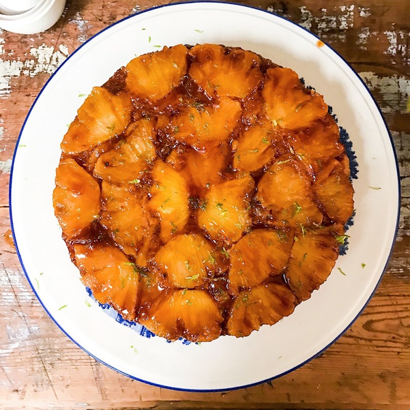 Salted Coconut & Rum Pineapple Upside-down Cake