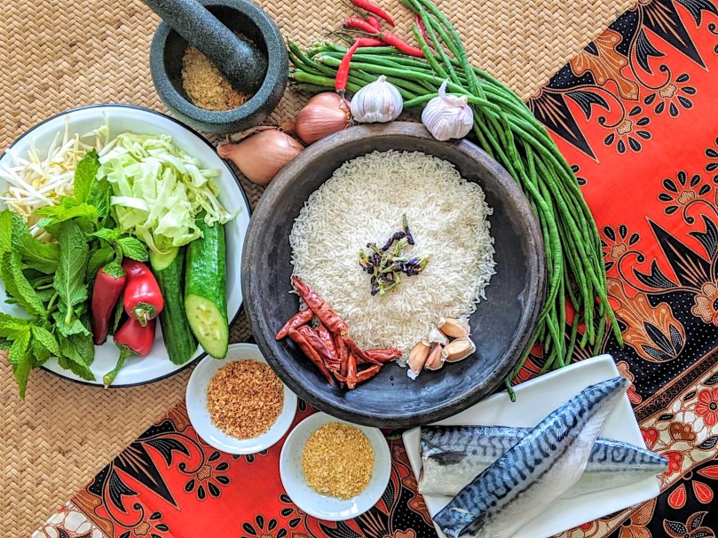 Nasi Kerabu Ingredients