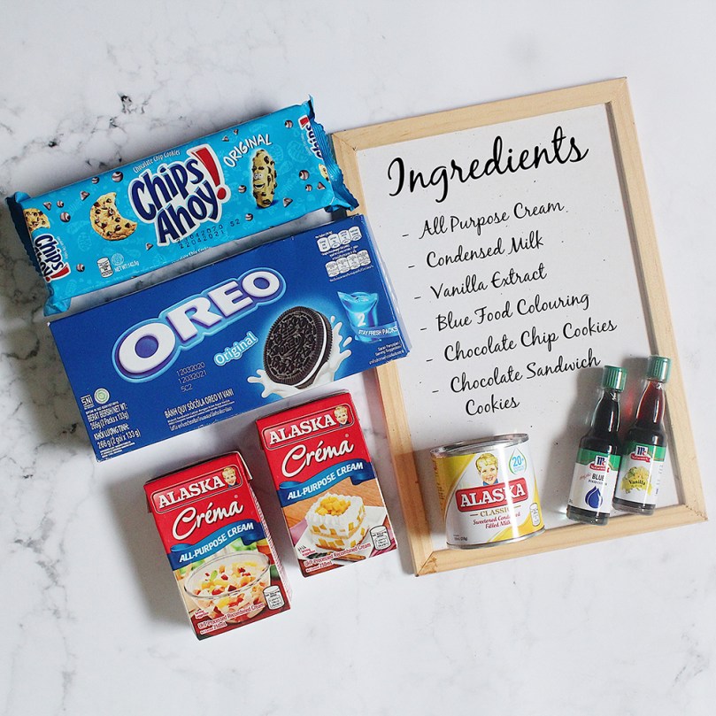 No-churn Cookie Monster Ice Cream Ingredients