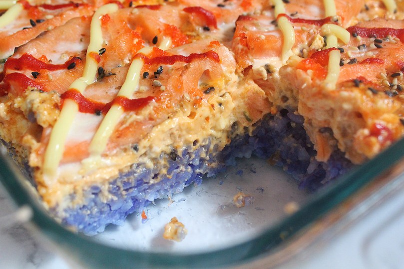 Magic Salmon Sushi Bake