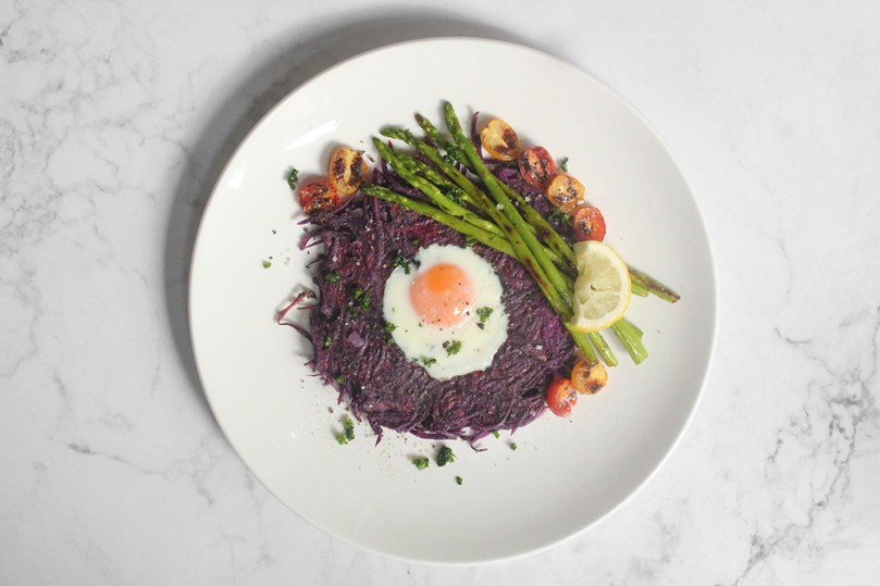 Purple Sweet Potato Rösti Eggs-in-a-Hole