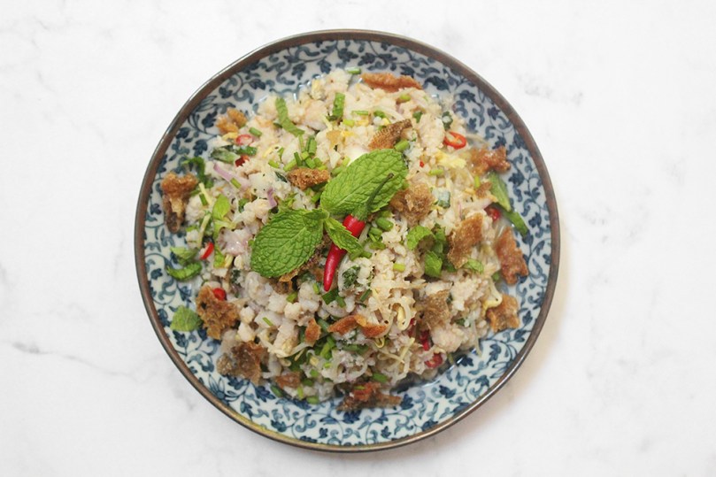 Laab Paa (Fish Herb Salad)